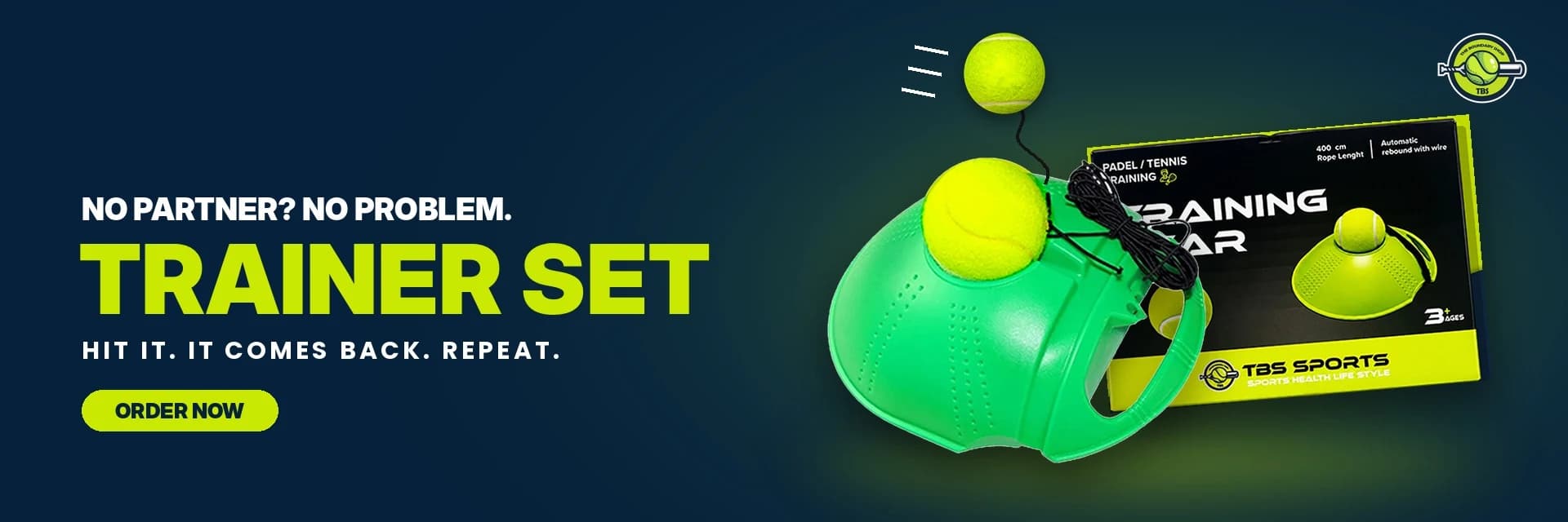Trainer Set — no partner? no problem. Hit it, it comes back, repeat.